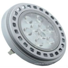 AR111, 9 HIGH POWER LEDs, 11W, 700lm (3000k) Silber-Finish